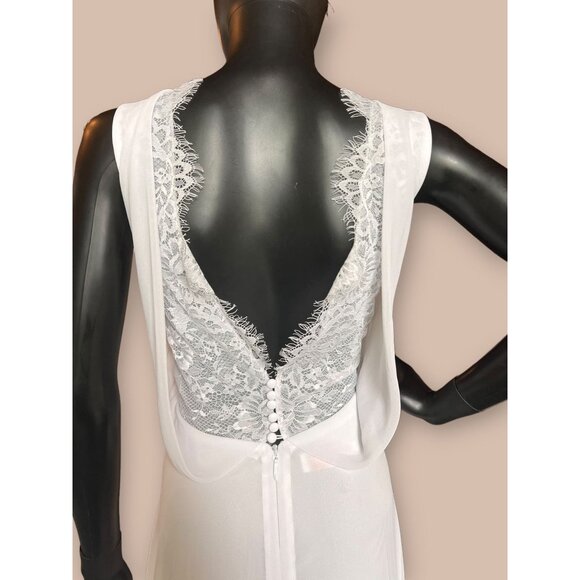 Chiffon Gathered V-Neck Wedding Gown